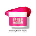 Overtone Magenta Majesty color depositing treatment mask with pink paste on a white background