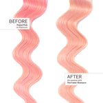 pastel pink hair strand and faded pastel pink hair strand