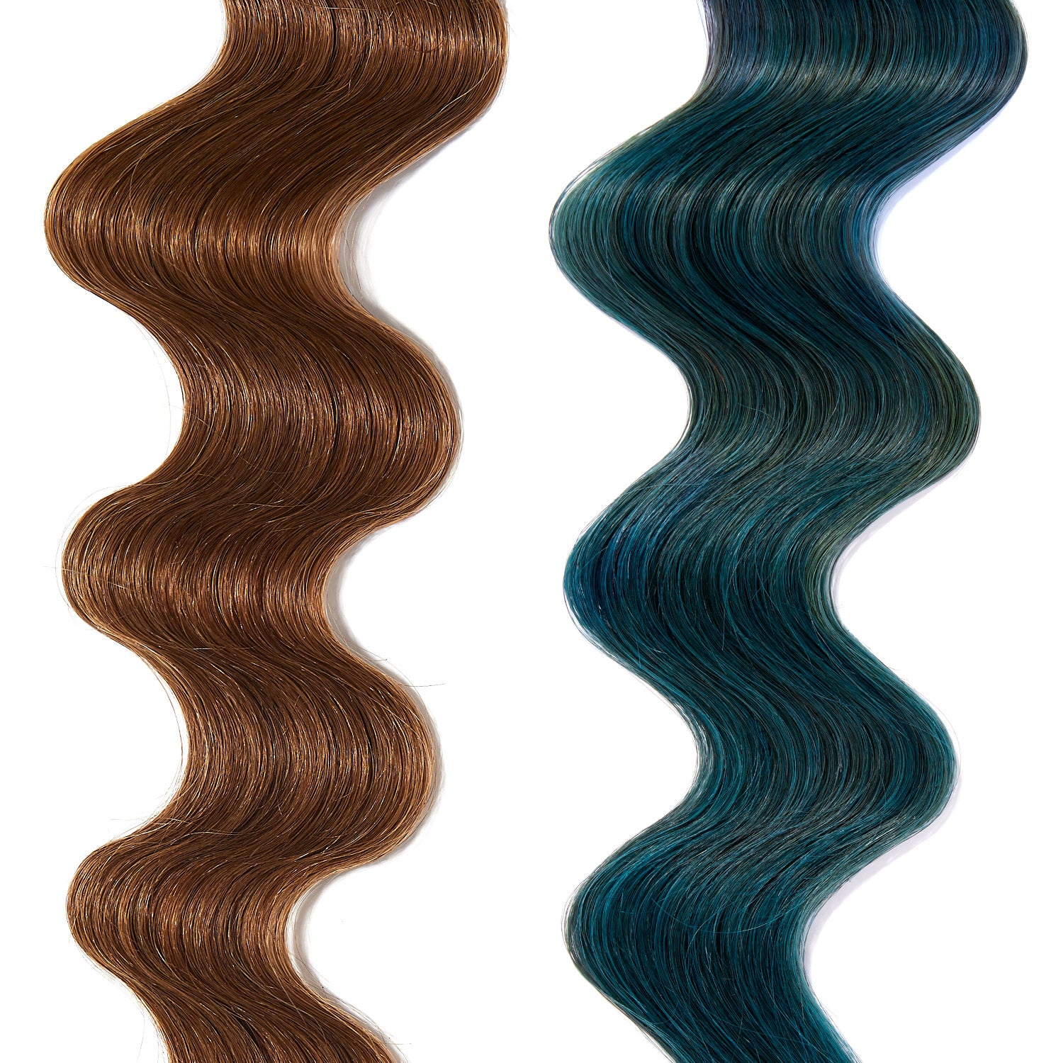teal hair color on light brown hair