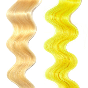yellow gold hair color on platinum blonde hair