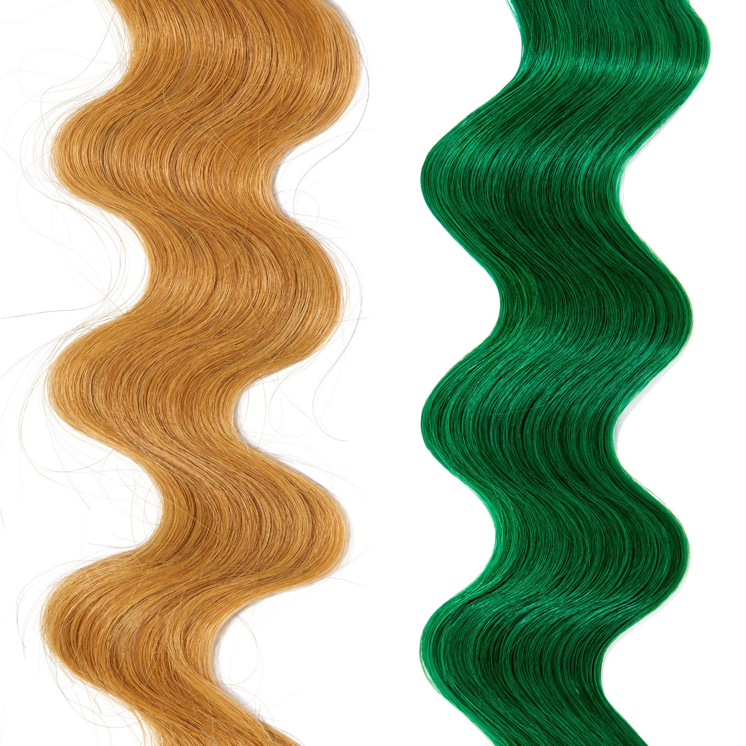bright green hair color on medium blonde hair