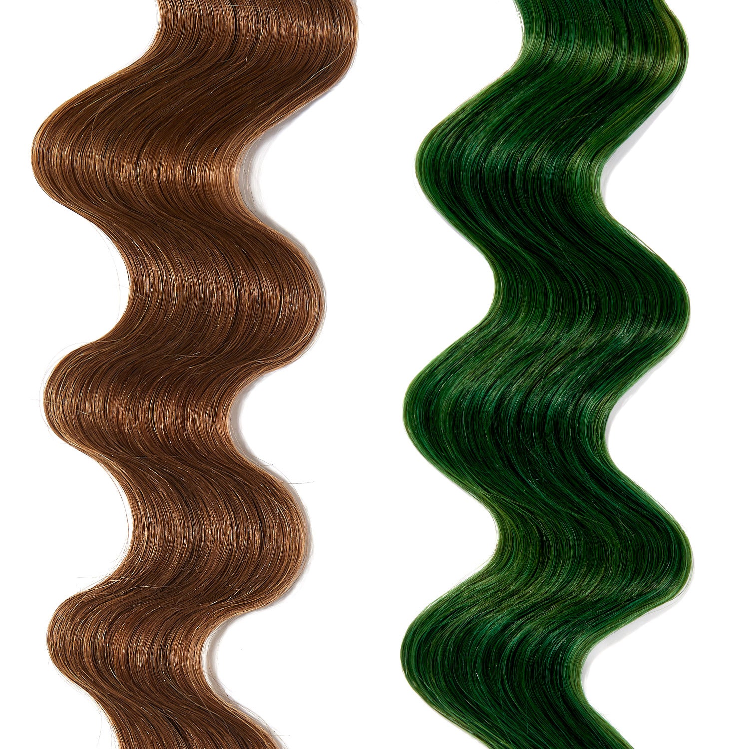 bright green hair color on light brown hair