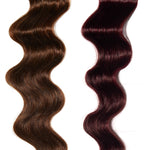 bright magenta pink hair color on medium brown hair