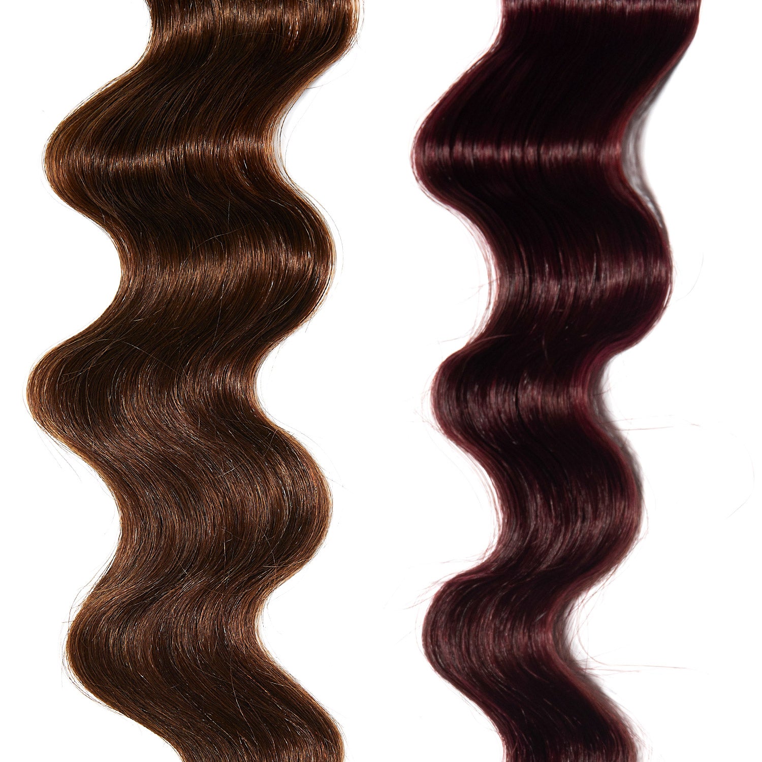 bright magenta pink hair color on medium brown hair