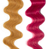 bright magenta pink hair color on medium blonde hair