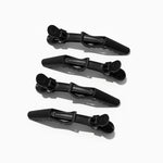 four black crocodile hair clips