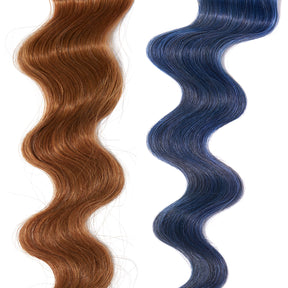 electric blue hair color on red hair