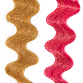 extreme pink hair color on medium blonde hair