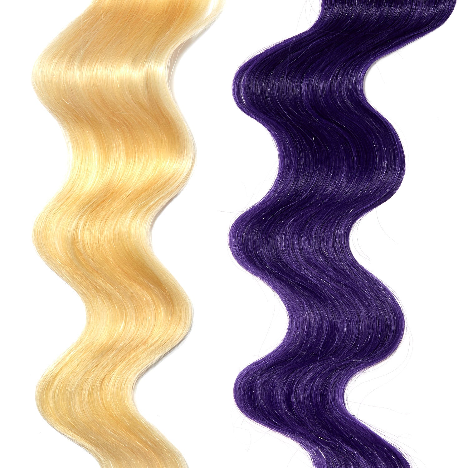 bright purple hair color on platinum blonde hair