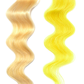 yellow gold hair color on platinum blonde hair