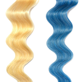 pastel blue hair color on platinum blonde hair