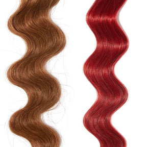 rose gold hair color for brown on red hair