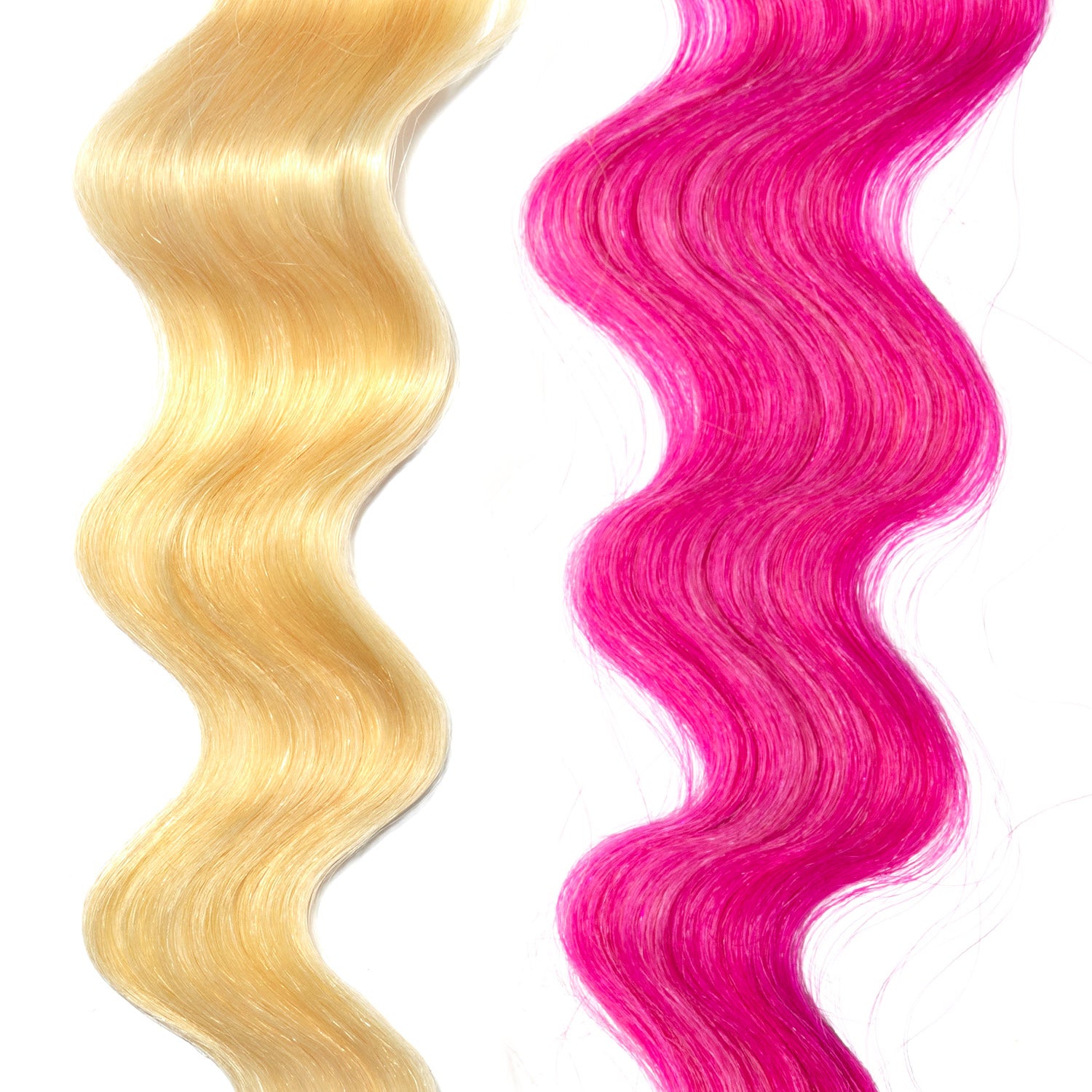 bright magenta pink hair color on platinum blonde hair
