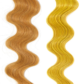 bright yellow hair color on medium blonde hair