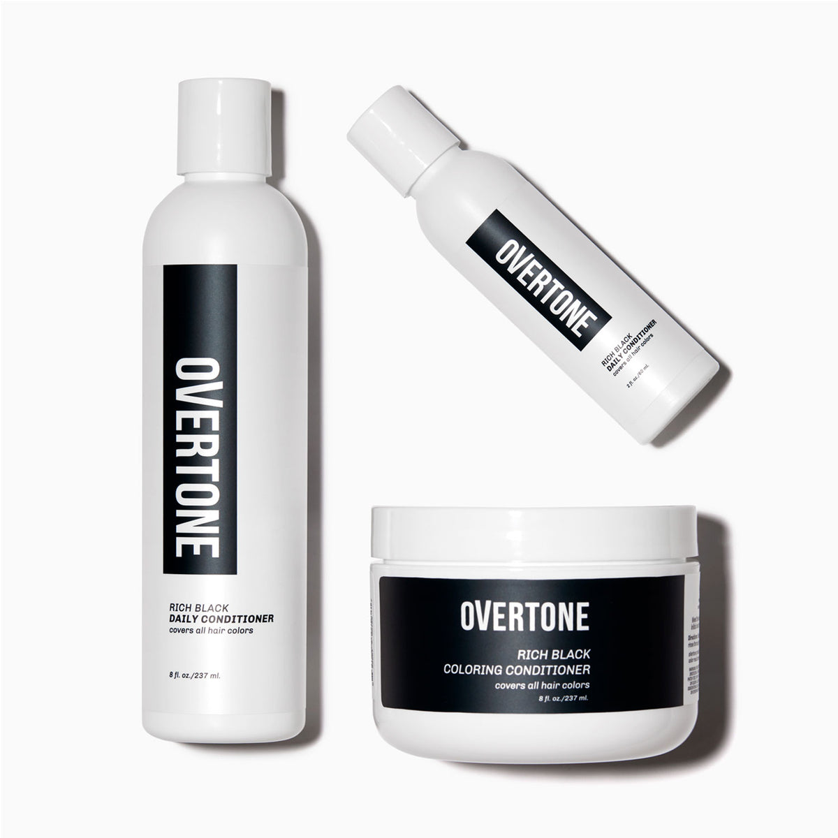 Overtone Rich Black Coloring Conditioner Rich Black Hair Color | oVertone Haircare